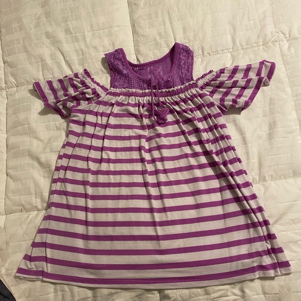 Girls Justice laced shoulder top